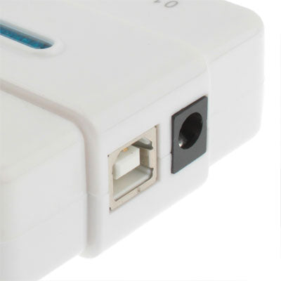 Hi-speed 7-Ports USB 2.0 HUB, Plug and Play (White)