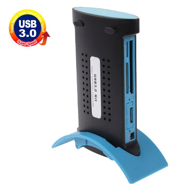 Super Speed 5 Gbps Network Server Shape 3-Port USB 3.0 HUB with Stand,Supports TF / Micro SD / MS / M2 / CF series