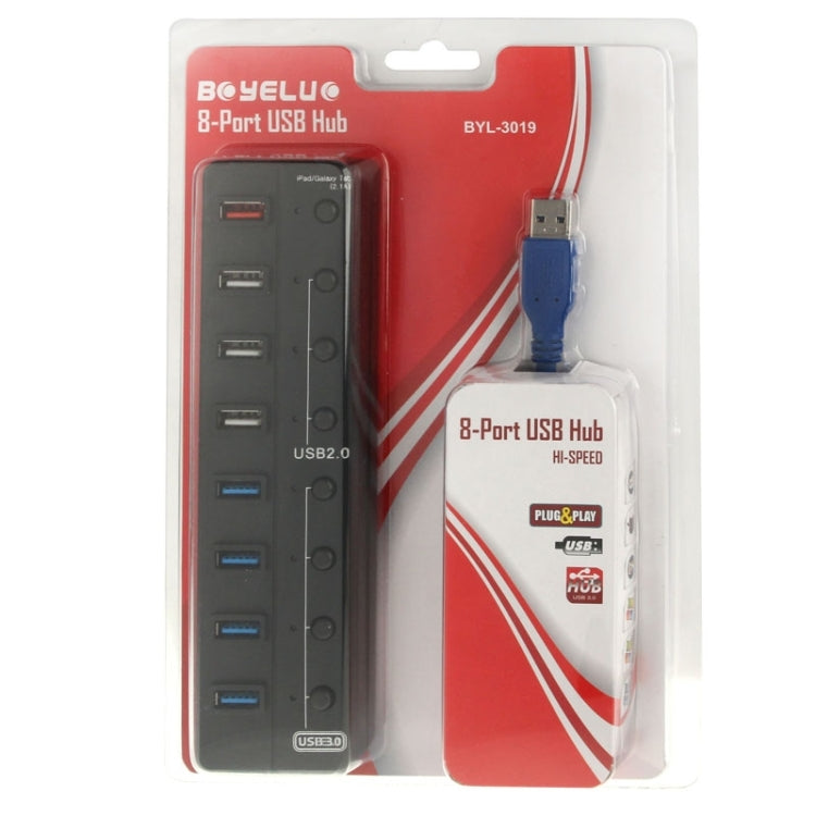 5Gbps Super Speed 8 Ports USB HUB with LED Indication & Power Switches