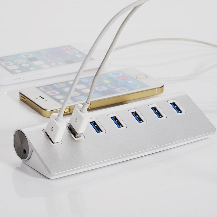 High Speed 5Gbps 7 Ports USB 3.0 HUB Portable Aluminum USB Splitter, Support 2TB