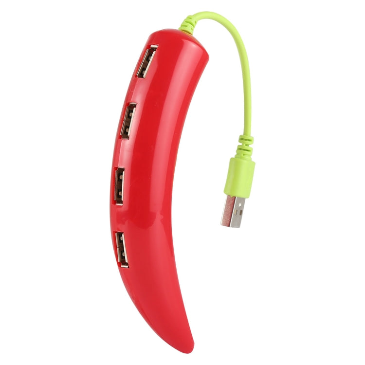 Chili Style 4-Port USB 2.0 HUB, 480Mbps High-Speed, Plug and Play(Red)