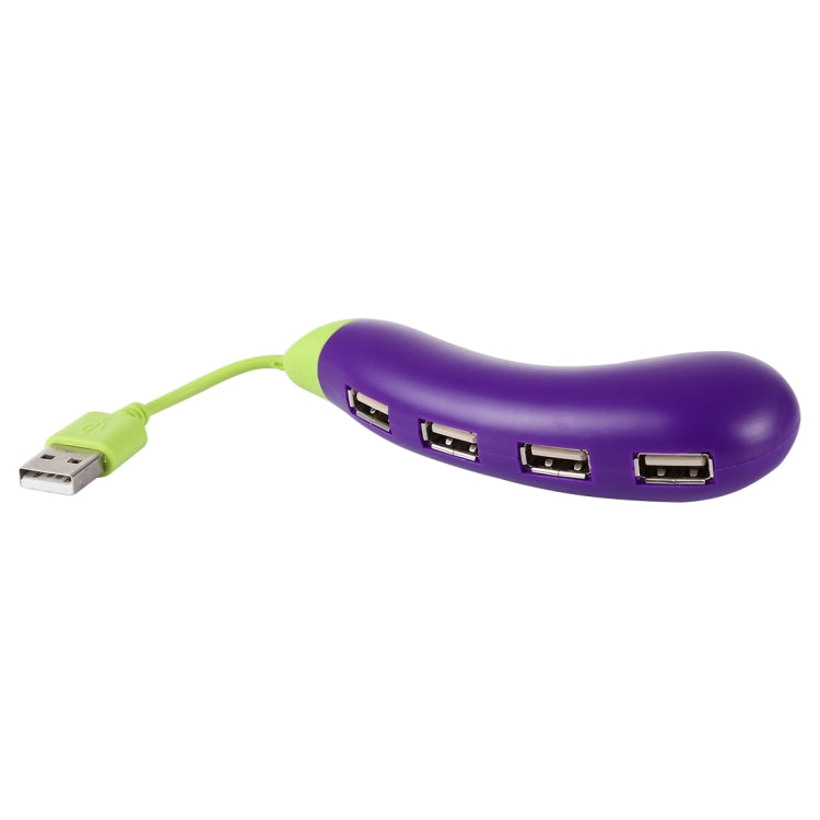 Eggplant Style 4-Port USB 2.0 HUB, 480Mbps High-Speed, Plug and Play