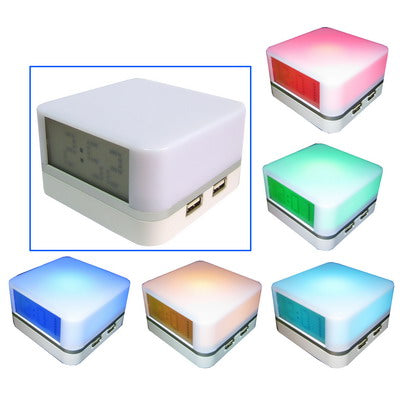 USB HUB with clock and mood light
