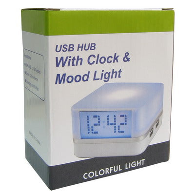 USB HUB with clock and mood light