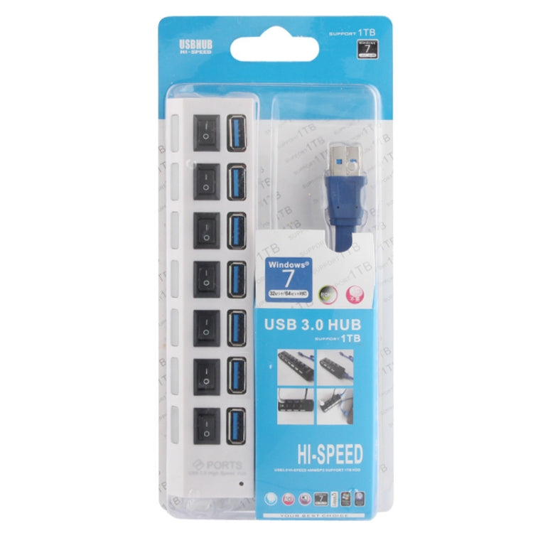 7 Ports USB 3.0 HUB, Super Speed 5Gbps, Plug and Play, Support 1TB