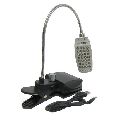 28 LED Superbright Desktop Lamp with Clip(Black)