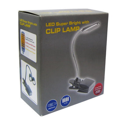 28 LED Superbright Desktop Lamp with Clip(Black)