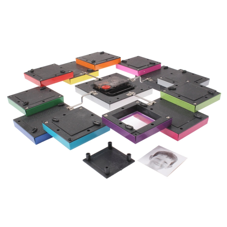 Stylish Aluminum Alloy Photo Frame Wall Clock / 12 Multi Photo Picture Frame & Time Wall Clock