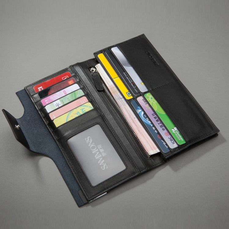 Fashionable Multifunction Genuine Leather Wallet / Clutch Bag for Men(Black)