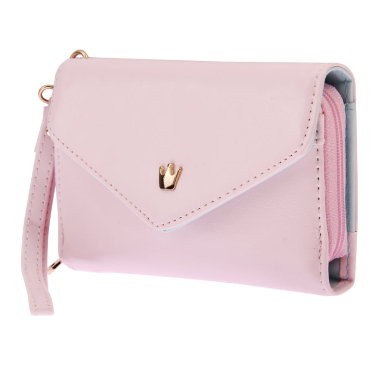 Fashionable Women 3-Fold Zipper Magnet Leather Wallet / Mobile Phone Case