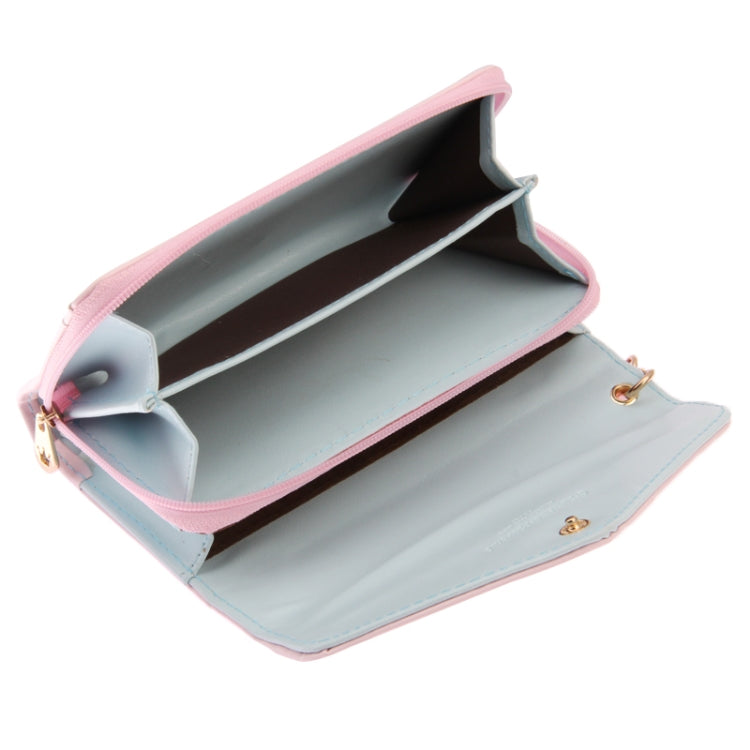 Fashionable Women 3-Fold Zipper Magnet Leather Wallet / Mobile Phone Case