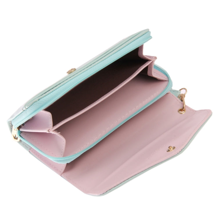 Fashionable Women 3-Fold Zipper Magnet Leather Wallet / Mobile Phone Case