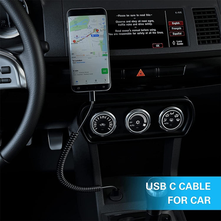 Micro USB Data Sync Charger Coiled Cable, Length: 27.5cm (can be extended up to 100cm)