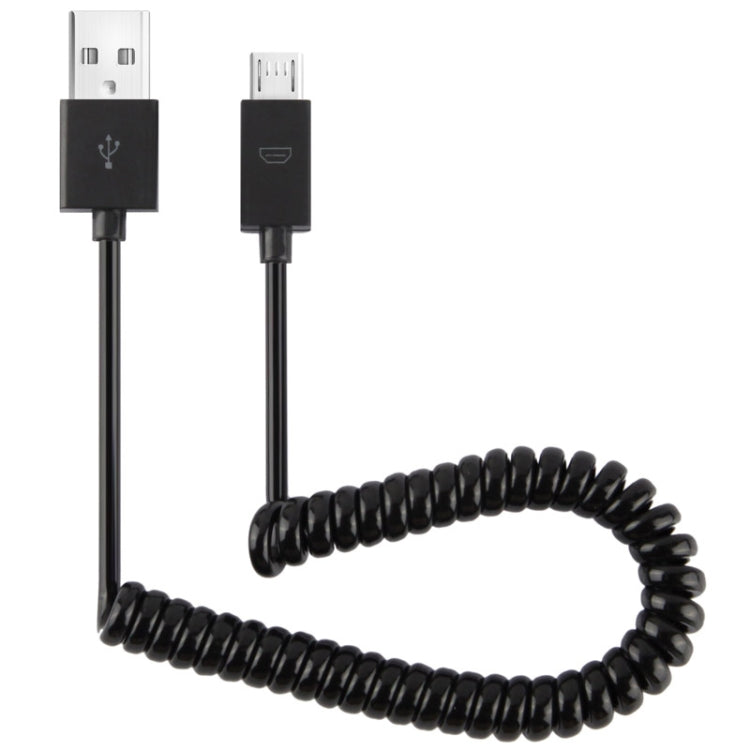 Micro USB Data Sync Charger Coiled Cable, Length: 27.5cm (can be extended up to 100cm)