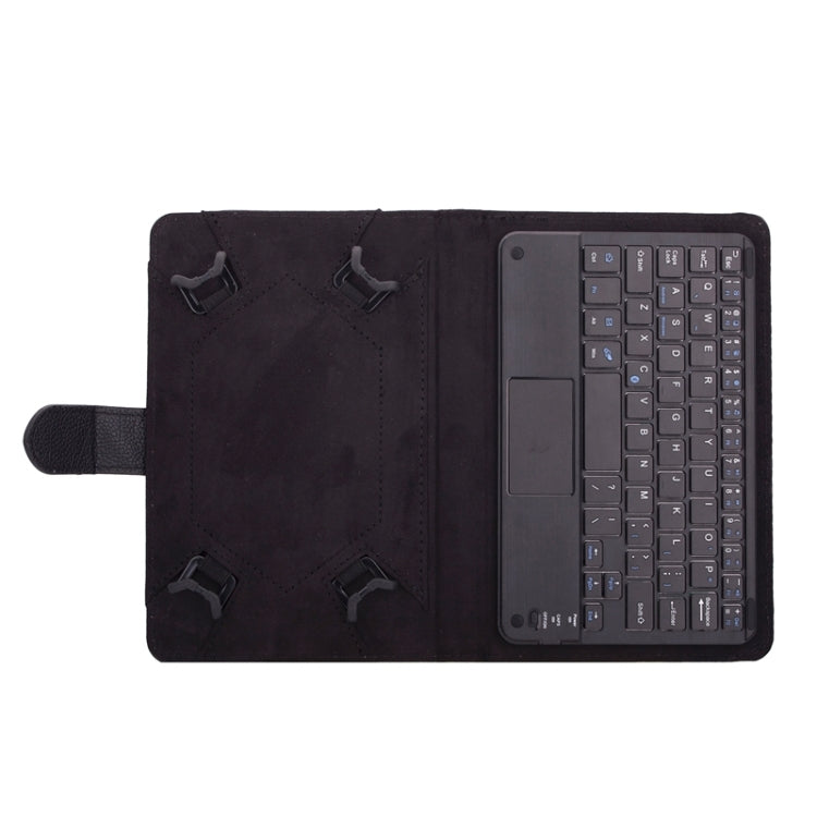Universal Litchi Texture Leather Tablet Case with Removable Bluetooth Keyboard & Holder & Touchpad for 7 inch Android Windows Tablet PC(Black)