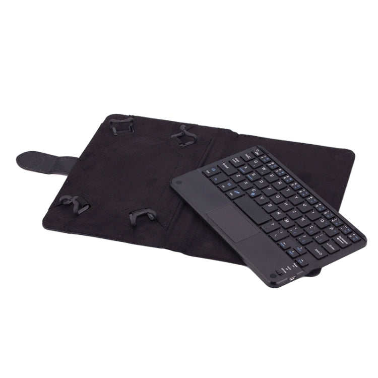 Universal Litchi Texture Leather Tablet Case with Removable Bluetooth Keyboard & Holder & Touchpad for 7 inch Android Windows Tablet PC(Black)