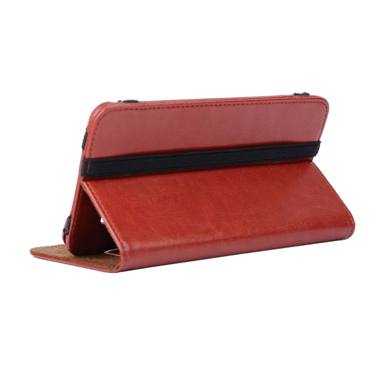 Crazy Horse Texture Universal Horizontal Flip Leather Case with Holder & Card Slots for 5.8 inch / 6 inch / 6.2 inch Tablet PC(Brown)