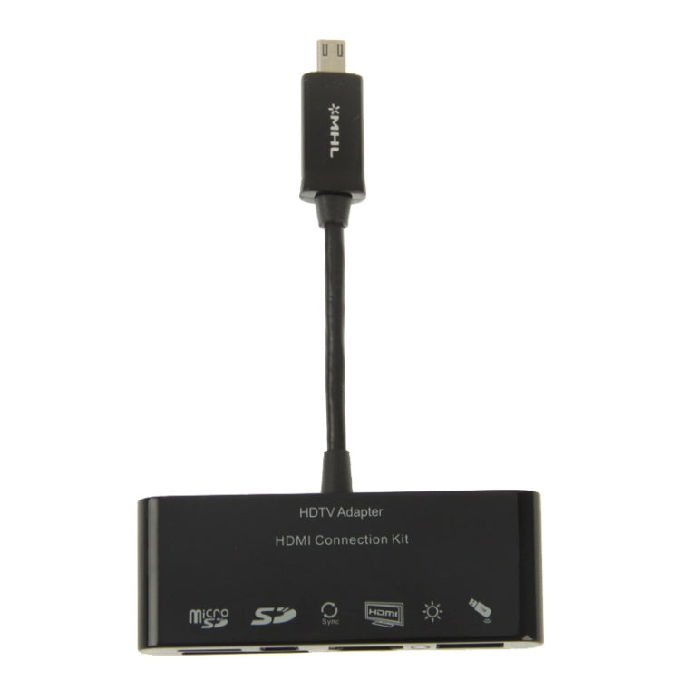 (Full HD 1080P HDMI + USB + Sync + SD / TF Card ) HDMI Connection Kits, Support OTG & Sync Function, For Galaxy Note III / S IV / i9500 / i9300 / N7100 / i9220 / HTC One / M7(Black)