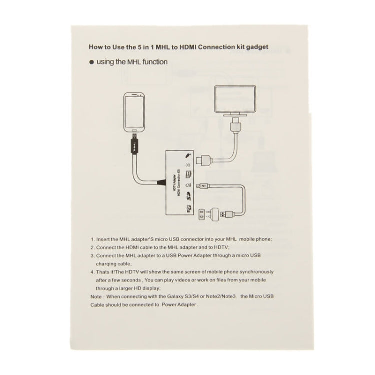 (Full HD 1080P HDMI + USB + Sync + SD / TF Card ) HDMI Connection Kits, Support OTG & Sync Function, For Galaxy Note III / S IV / i9500 / i9300 / N7100 / i9220 / HTC One / M7(Black)