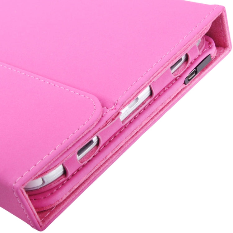 High Density Waterproof Material Slim Lined Protective Leather Case with Detachable Bluetooth Hard Key Keyboard for Galaxy Note 8.0 / N5100 / iPad mini / mini 2 Retina(Magenta)