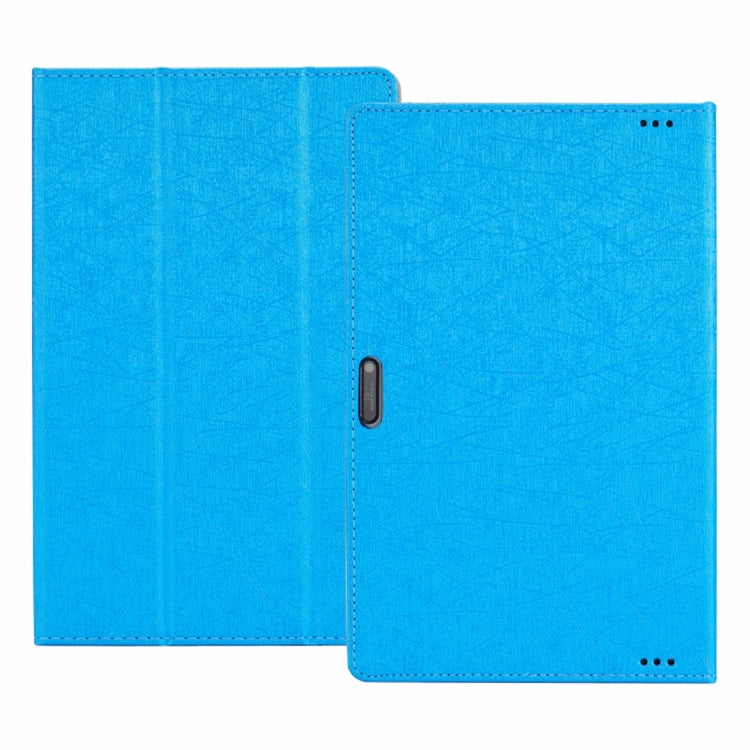 Fashionable Horizontal Flip Steel Wire Texture Magnetic Leather Case with Three-folding Holder for Cube I10GT(Blue)