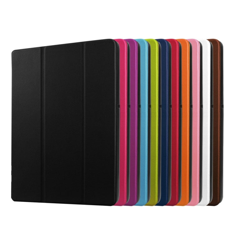 Custer Texture Horizontal Flip Solid Color Leather Case with Three-folding Holder for Lenovo TAB 2 A10-30 X30F, 10.1 inch