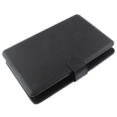 7 inch Universal Tablet PC Leather Tablet Case with USB Plastic Keyboard(Black)