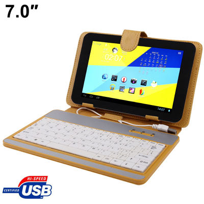 Universal Leather Tablet Case with USB Keyboard for 7.0 inch Tablet PC (Used for S-WMC-1645W, S-WMC-1630B, S-WMC-1622W, S-WMC-1616W, S-WMC-1606B),