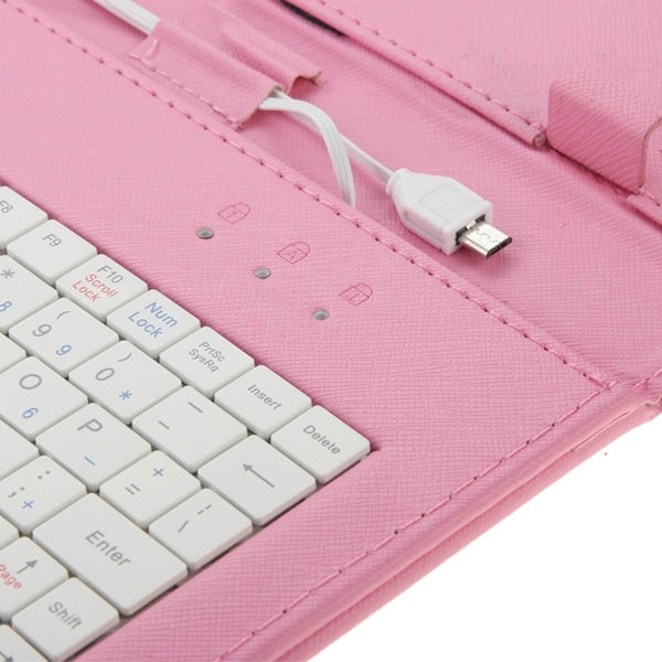 Universal Adjustable Cross Texture Leather Tablet Case with USB 2.0 Hard Key Keyboard, Suitable for 9.0 inch Tablet PC (Such as S-WMC-0285, S-WMC-0280, S-WMC-0265, S-WMC-0929, S-WMC-0948 etc.),