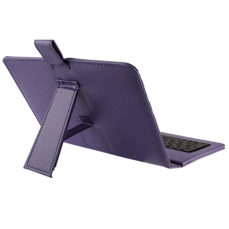 Universal Adjustable Cross Texture Leather Tablet Case with USB 2.0 Hard Key Keyboard, Suitable for 9.0 inch Tablet PC (Such as S-WMC-0285, S-WMC-0280, S-WMC-0265, S-WMC-0929, S-WMC-0948 etc.),