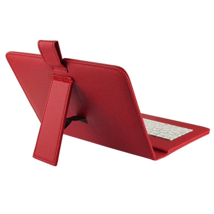 Universal Adjustable Cross Texture Leather Tablet Case with USB 2.0 Hard Key Keyboard, Suitable for 9.0 inch Tablet PC (Such as S-WMC-0285, S-WMC-0280, S-WMC-0265, S-WMC-0929, S-WMC-0948 etc.),