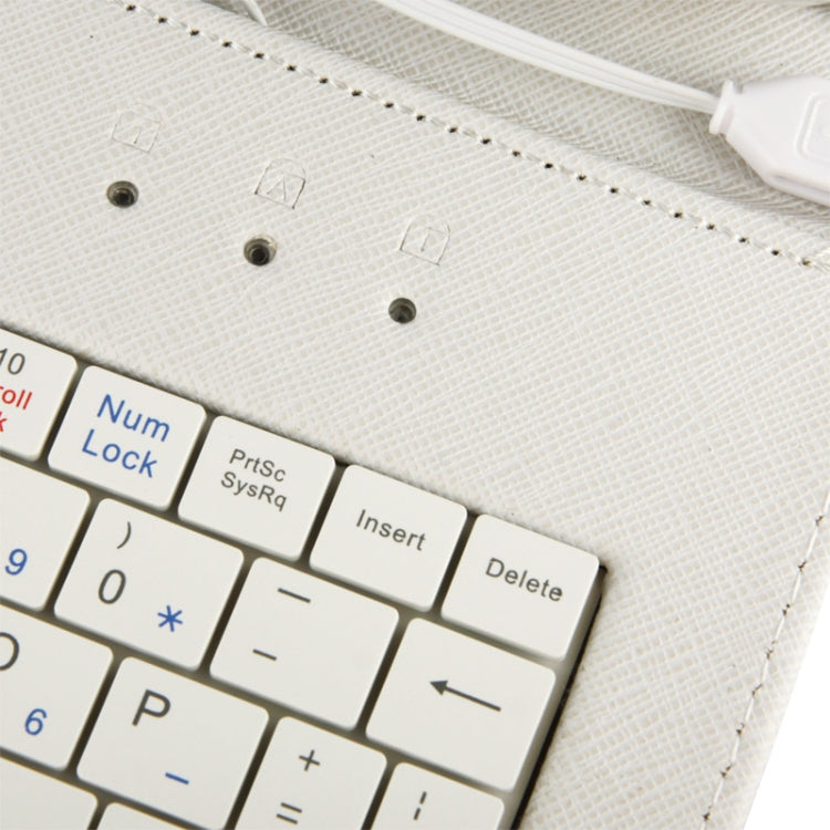 Universal Adjustable Cross Texture Leather Tablet Case with USB 2.0 Hard Key Keyboard, Suitable for 9.0 inch Tablet PC (Such as S-WMC-0285, S-WMC-0280, S-WMC-0265, S-WMC-0929, S-WMC-0948 etc.),