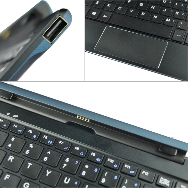 CUBE iwork10 Flagship Tablet Special Multi-Mode Rotating Axis Magnetic Suction Keyboard for S-WMC-2419 (Dark Blue + Black)