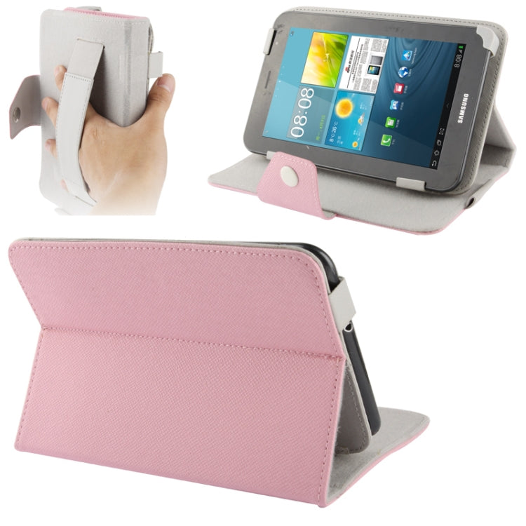 Cross Texture Leather Case with Elastic Hand Strap & Holder for 7 inch Tablet PC, Adjustable Size