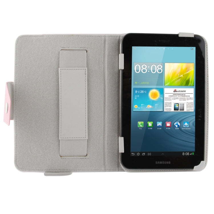 Cross Texture Leather Case with Elastic Hand Strap & Holder for 7 inch Tablet PC, Adjustable Size