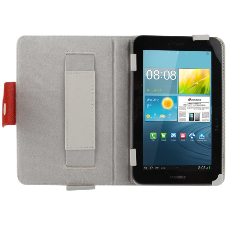 Cross Texture Leather Case with Elastic Hand Strap & Holder for 7 inch Tablet PC, Adjustable Size
