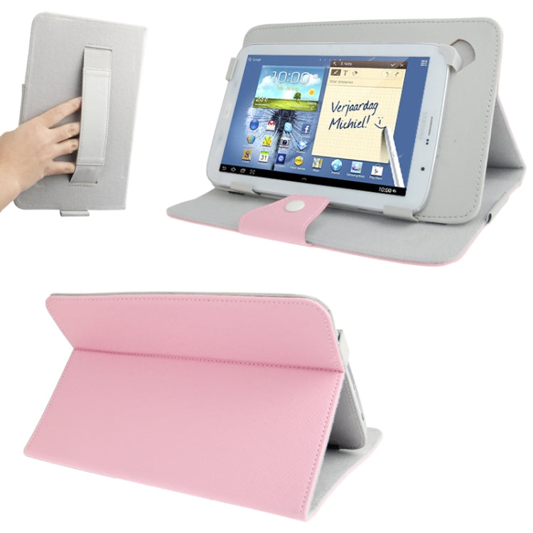 Cross Texture Leather Case with Elastic Hand Strap & Holder for 9 inch Tablet PC (Used for S-WMC-1504, S-WMC-1523, S-WMC-0296W, S-WMC-0956W ,S-WMC-0956B, S-WMC-0929R),