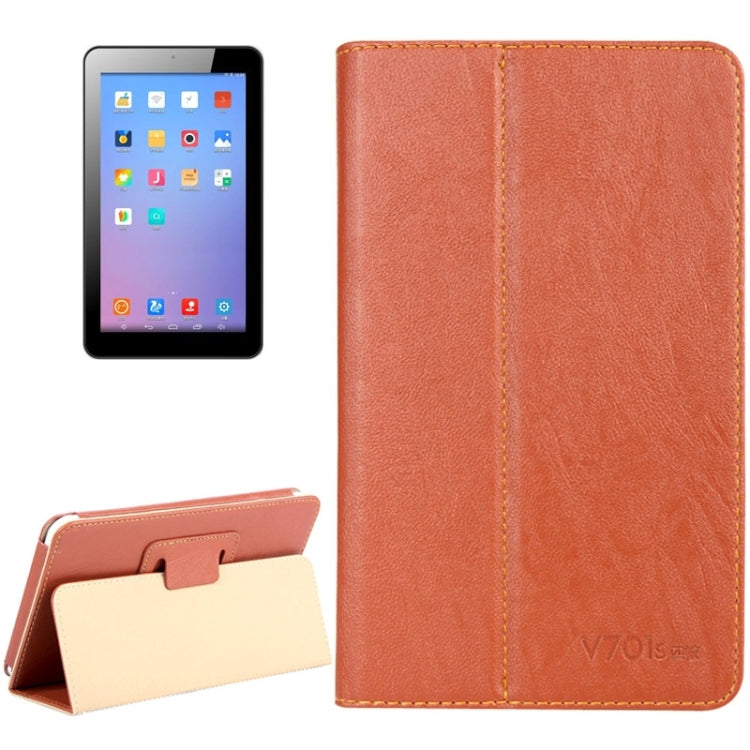 Bark Texture Horizontal Flip Leather Case with Holder for ONDA V701s / V703i (S-WMC-1241S/ S-WMC-0516W)(Brown)