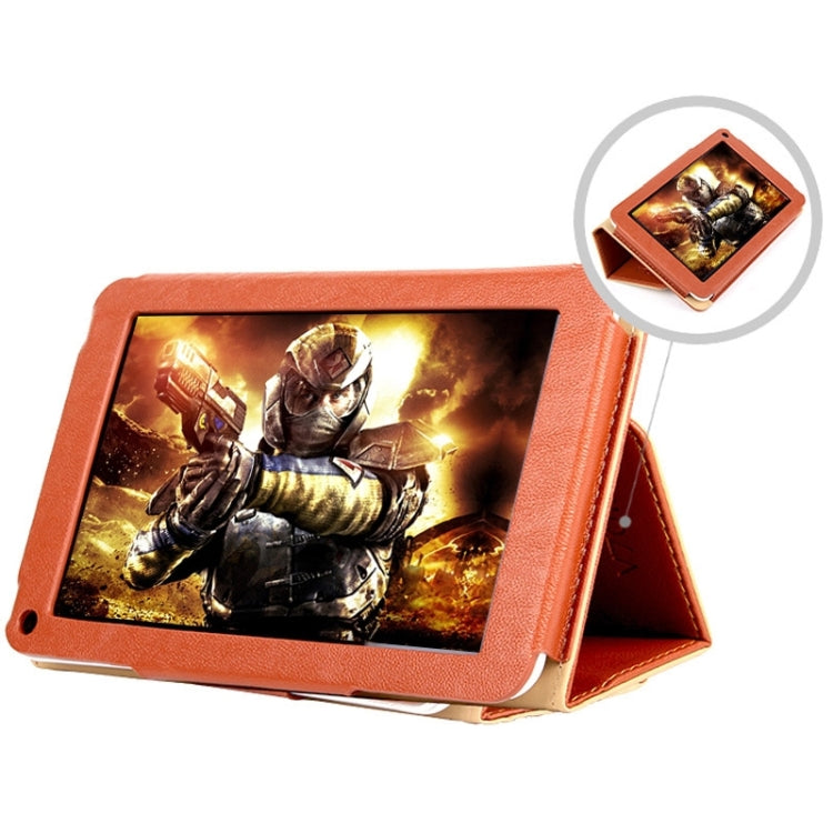 Bark Texture Horizontal Flip Leather Case with Holder for ONDA V701s / V703i (S-WMC-1241S/ S-WMC-0516W)(Brown)