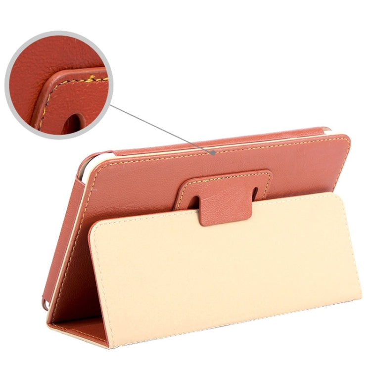 Bark Texture Horizontal Flip Leather Case with Holder for ONDA V701s / V703i (S-WMC-1241S/ S-WMC-0516W)(Brown)