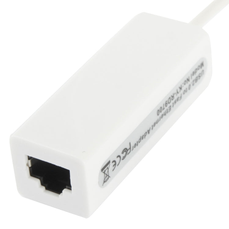 Mini USB 2.0 Ethernet Adapter for Tablet PC / Android TV, Length: 20cm(White)