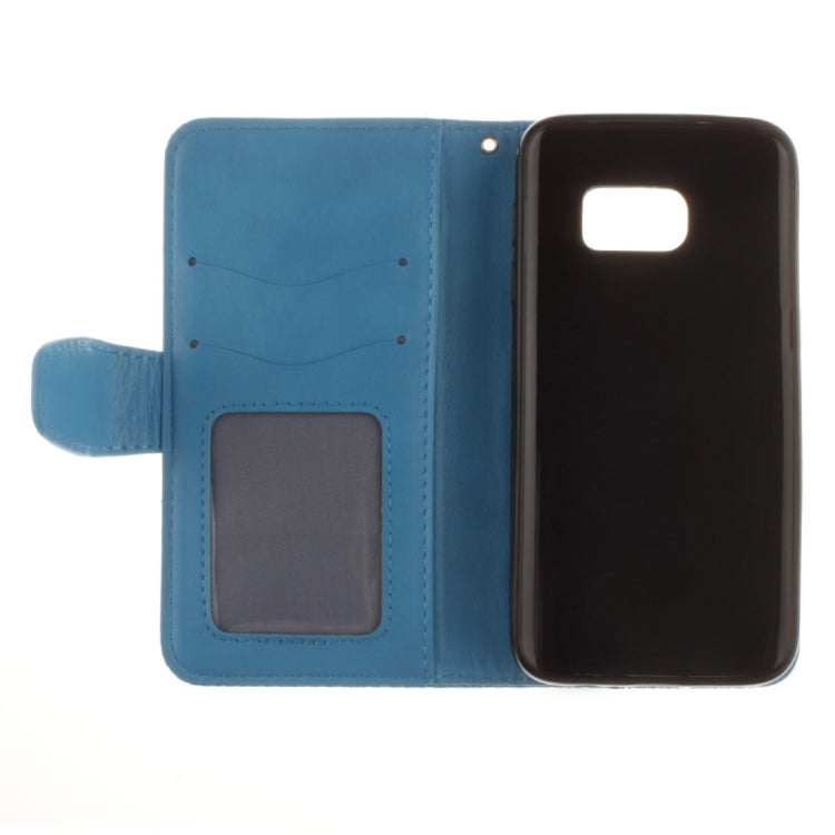 For Galaxy S7 / G930 Embossed Floral Pattern Horizontal Flip Leather Case with Card Slots & Holder & Lanyard