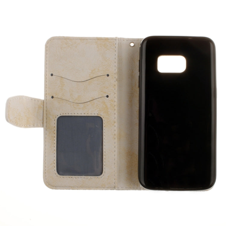 For Galaxy S7 / G930 Embossed Floral Pattern Horizontal Flip Leather Case with Card Slots & Holder & Lanyard