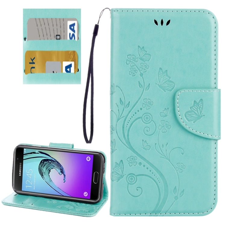 For Galaxy A5 (2017) / A520 Butterflies Love Flowers Embossing Horizontal Flip Leather Case with Holder & Card Slots & Wallet & Lanyard