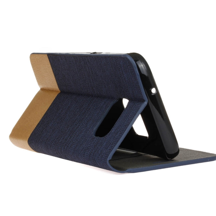 For Galaxy S7 / G930 Canvas Pattern PU + TPU Horizontal Flip Leather Case with Holder & Card Slots