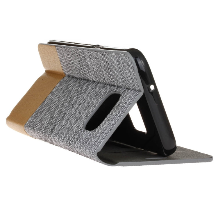 For Galaxy S7 / G930 Canvas Pattern PU + TPU Horizontal Flip Leather Case with Holder & Card Slots