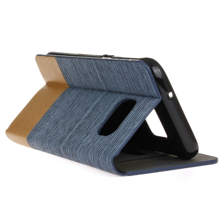 For Galaxy S7 / G930 Canvas Pattern PU + TPU Horizontal Flip Leather Case with Holder & Card Slots