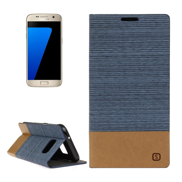 For Galaxy S7 / G930 Canvas Pattern PU + TPU Horizontal Flip Leather Case with Holder & Card Slots