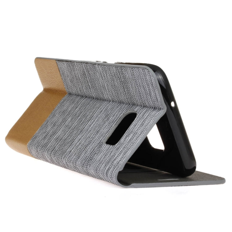 For Galaxy S7 Edge / G935 Canvas Pattern PU + TPU Horizontal Flip Leather Case with Holder & Card Slots