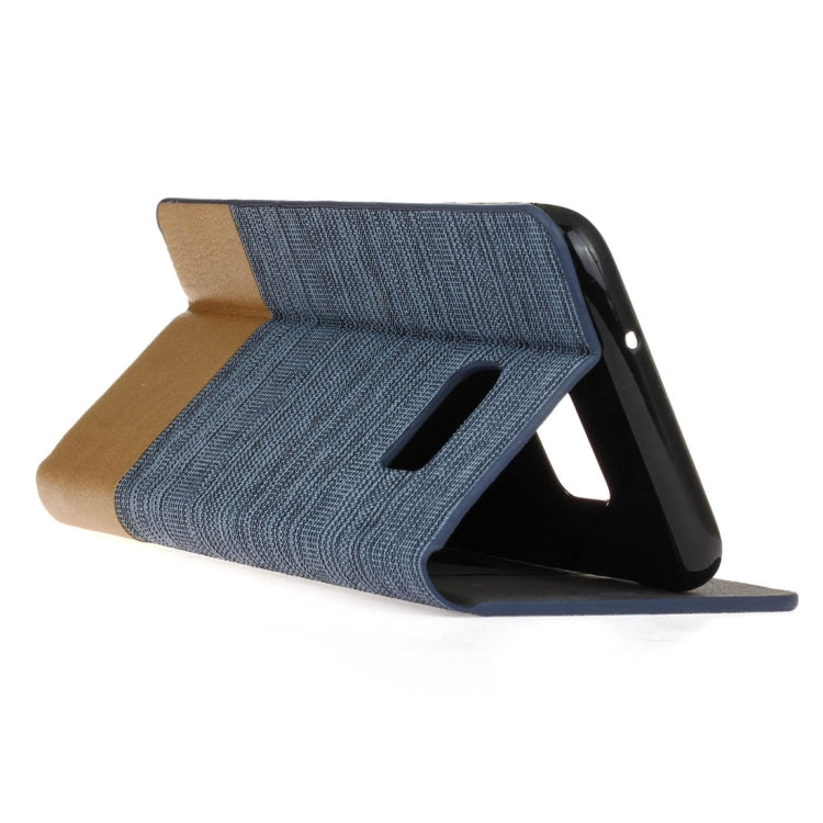 For Galaxy S7 Edge / G935 Canvas Pattern PU + TPU Horizontal Flip Leather Case with Holder & Card Slots